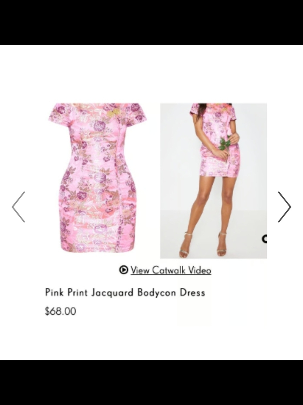 Pink Print Jacquard Bodycon Dress